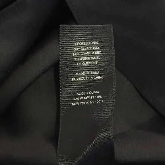 ALICE + OLIVIA Black Dora Off the Shoulder 100% Silk Tube Dress Size 0 - Picture 6 of 7